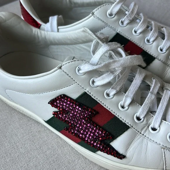 Gucci lightning bolt sneakers men 8 and 9.5-10 women - Picture 2 of 7